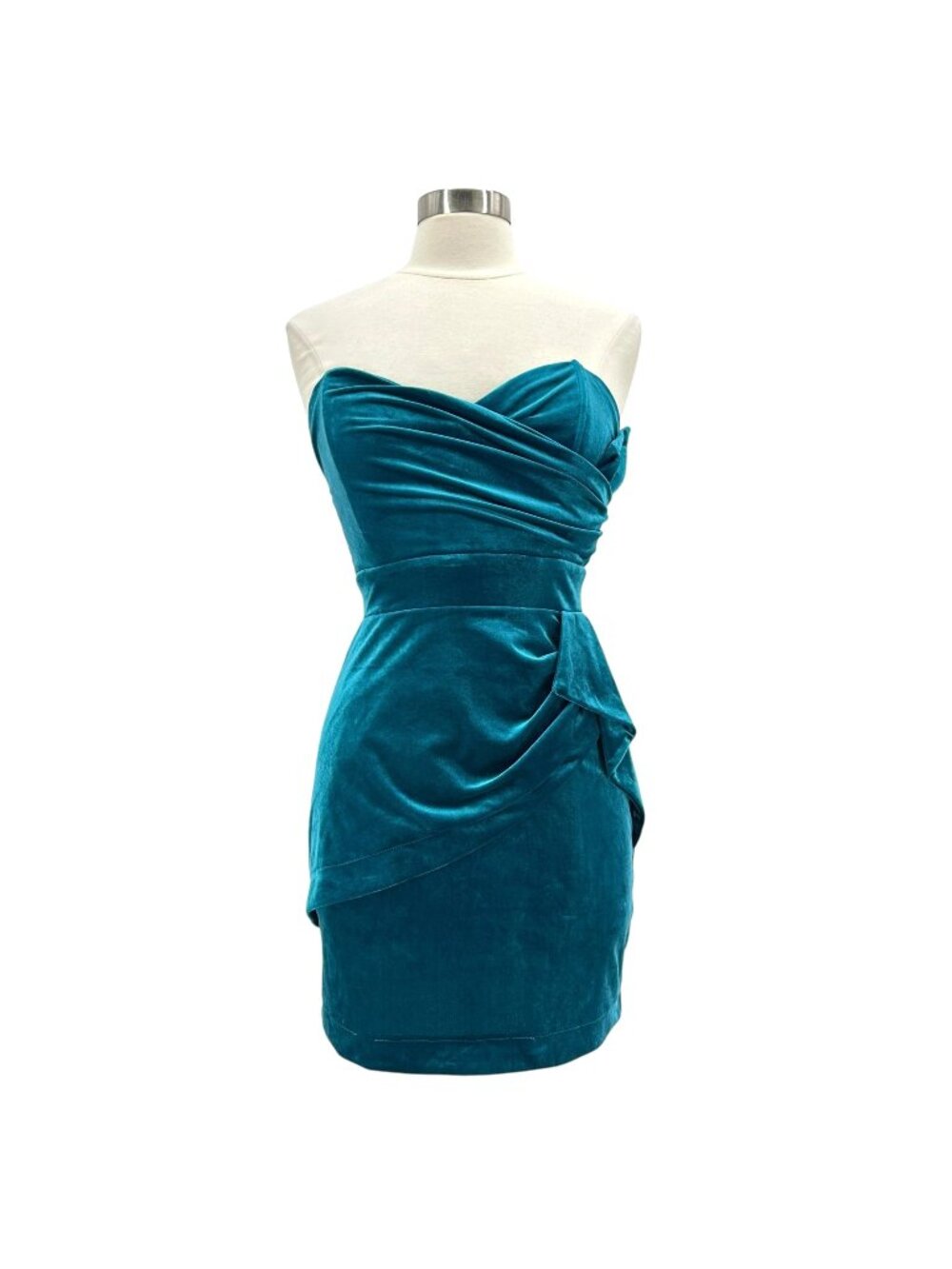 TFNC London Womens Medium Dress Mini Velvet Teal Blue Bodycon Party Cocktail